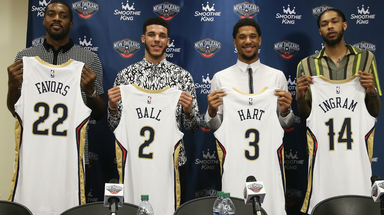 Derrick Favors Lonzo Ball David Griffin Josh Hart Brandon Ingram New Orleans Pelicans