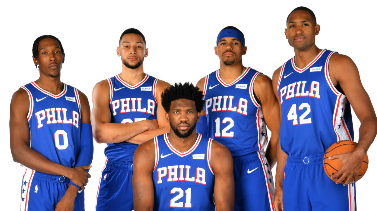 Josh Richardson Ben Simmons Joel Embiid Tobias Harris Al Horford Philadelphia 76ers