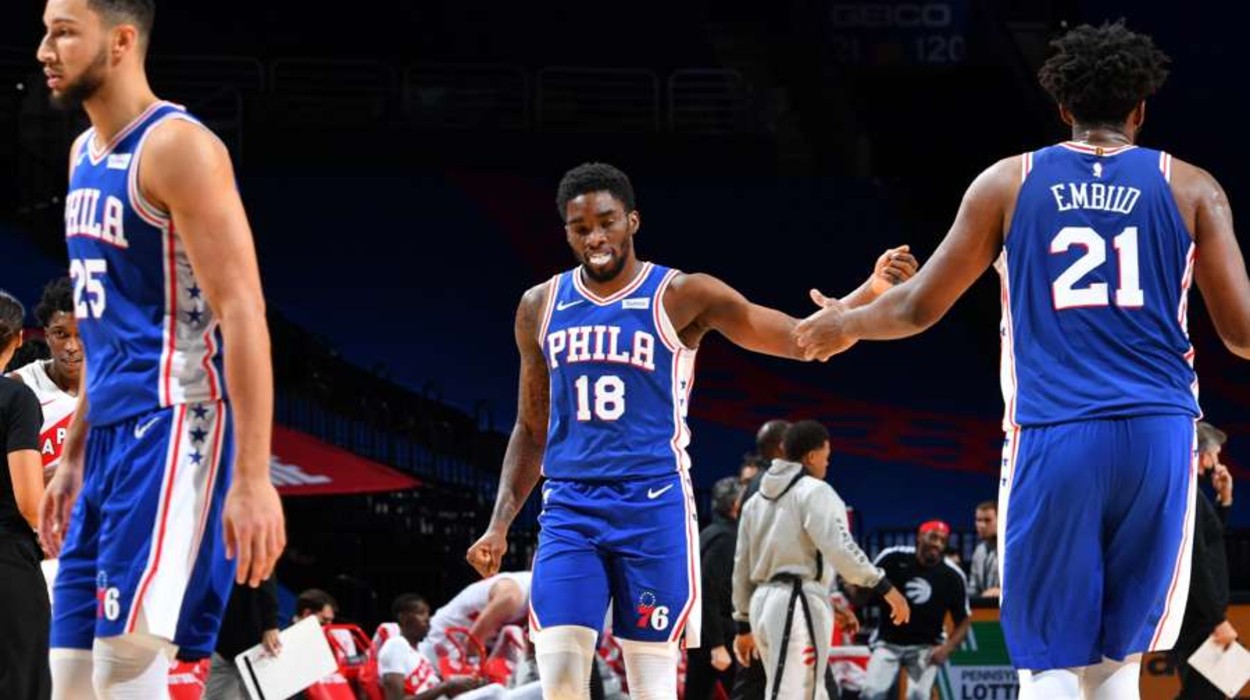 Philadelphia 76ers Ben Simmons Shake Milton Joel Embiid