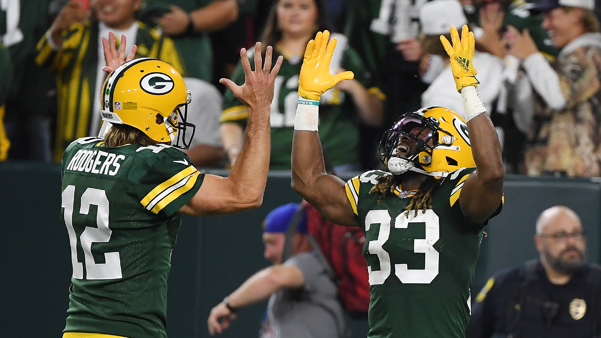 Aaron Rodgers-Aaron Jones-092021-GETTY-FTR