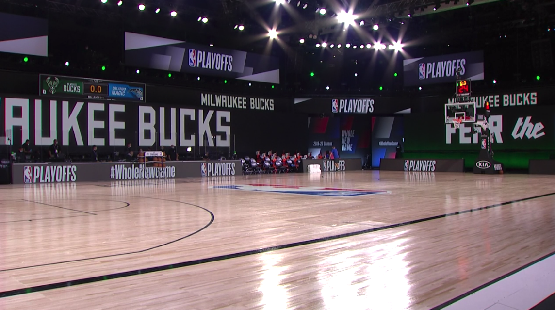 nba empty court milwaukee bucks orlando magic