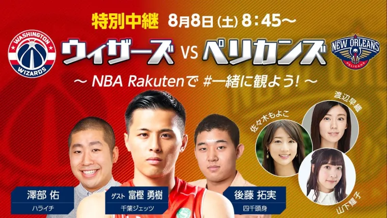 NBA Rakuten WIzards vs Pelicans