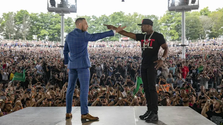 Conor McGregor, Floyd Mayweather square off in Toronto