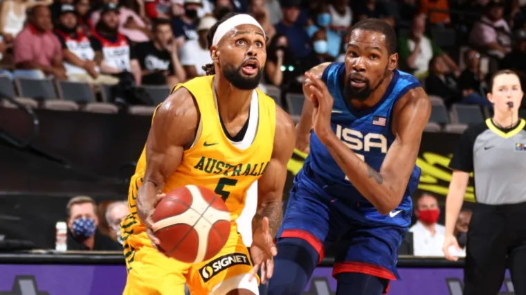 Kevin Durant USA Patty Mills Australia