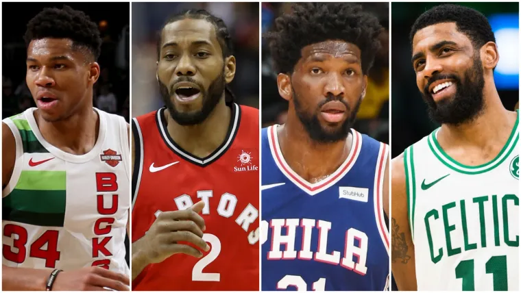 Giannis Antetokounmpo, Kawhi Leonard, Joel Embiid, Kyrie Irving