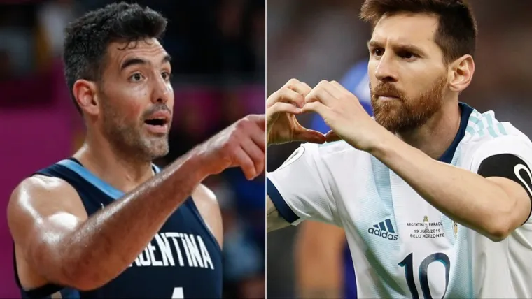 Lionel Messi y Luis Scola