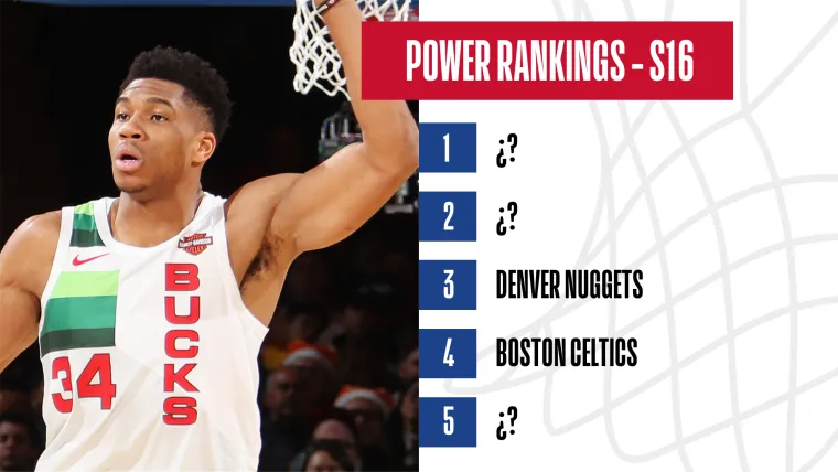 Los Bucks de Giannis Antetokounmpo, en lo más alto de nuestros Power Rankings en la semana 16