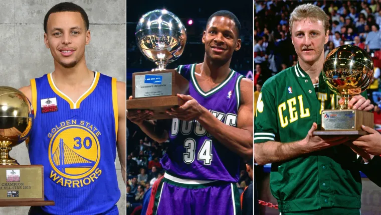 Stephen Curry, Ray Allen, Larry Bird