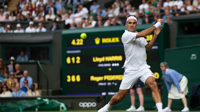 Roger Federer wears at 2019 Wimbledon. Photo: Rolex