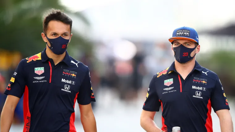 Alex Albon and Max Verstappen