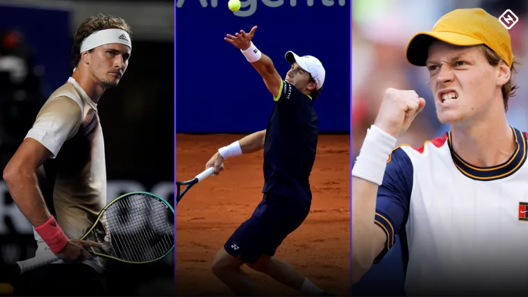 Alexander Zverev, Casper Ruud y Jannik Sinner, tres en acción