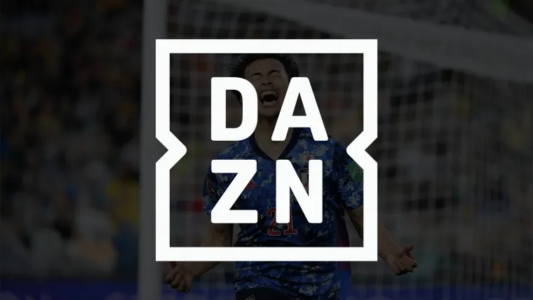 DAZN logo on Kaoru Mitoma