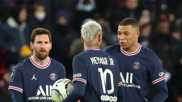 Lionel Messi, Neymar, and Kylian Mbappe of PSG