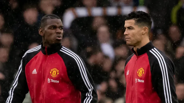 Paul Pogba and Cristiano Ronaldo of Manchester United