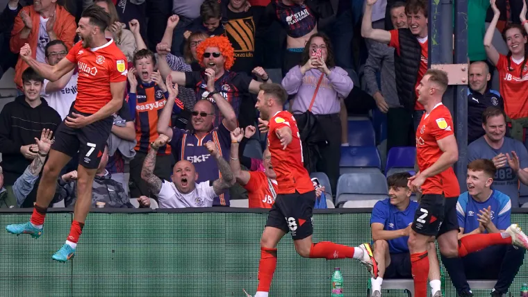 Luton Town celebrate a goal