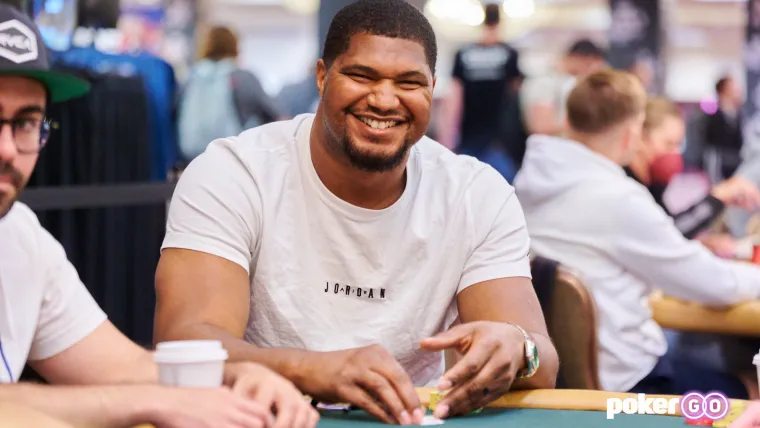 Calais Campbell at the World Series of Poker