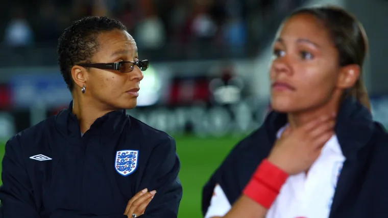 Hope Powell and Alex Scott