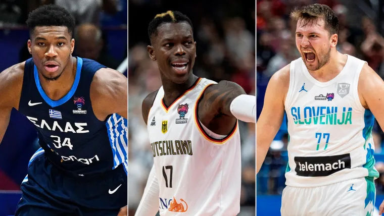 Giannis Antetokounmpo (Greece), Dennis Schroder (Germany), Luka Doncic (Slovenia)