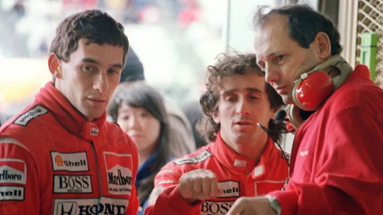 Ayrton Senna and Alain Prost in Suzuka 1988