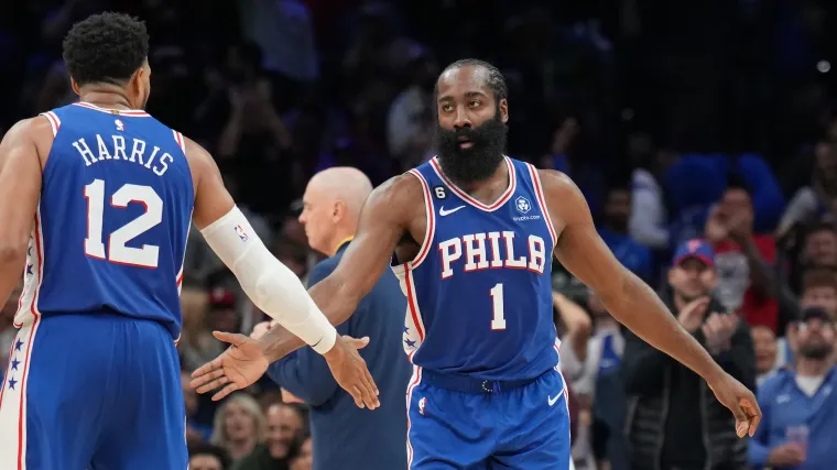 Tobias Harris James Harden Philadelphia 76ers