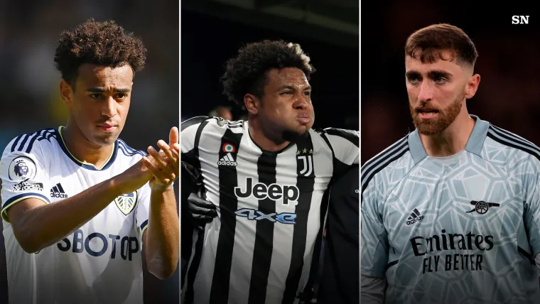 Adams of Leeds, McKennie of Juventus, and Turner of Arsenal split