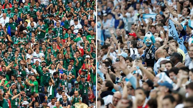 Mexico Argentina Fans Aficionados Hinchas