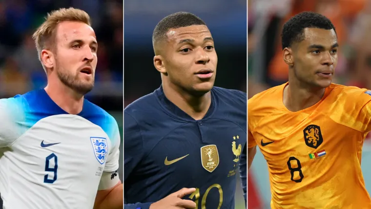 Harry Kane, Kylian Mbappe, Cody Gakpo split