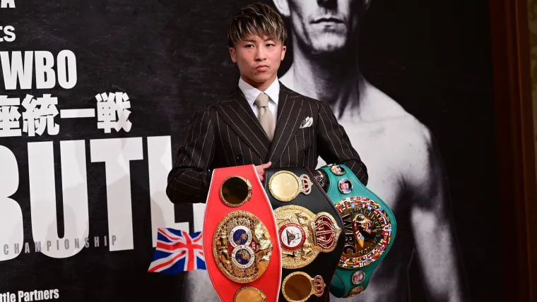 Naoya Inoue and WBA WBC IBF belts