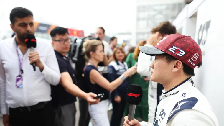 Yuki Tsunoda in paddock