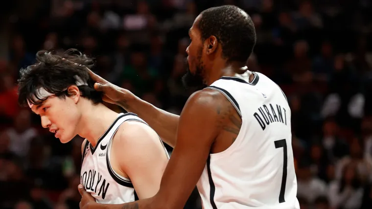 Yuta Watanabe and Kevin Durant