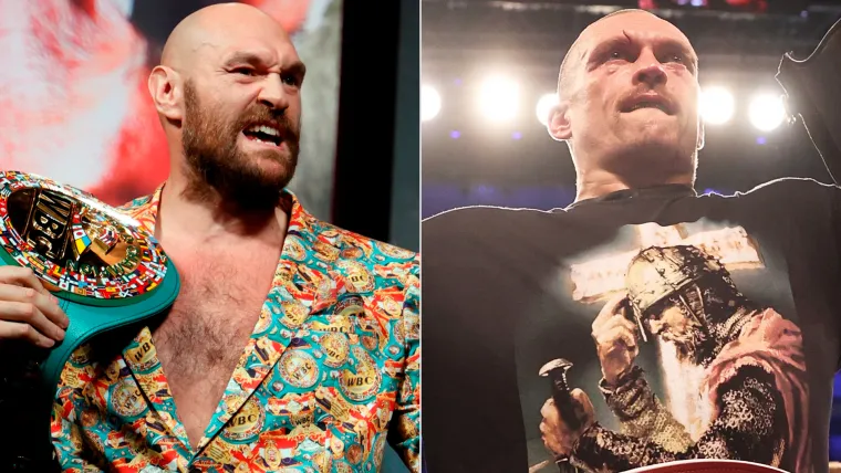 Tyson Fury (L) and Oleksandr Usyk