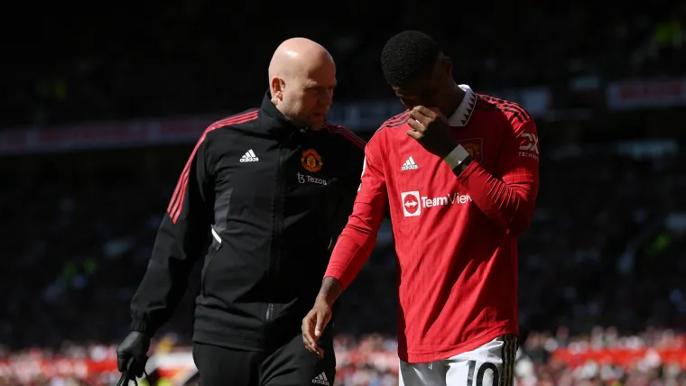 Marcus Rashford was injured against Everton