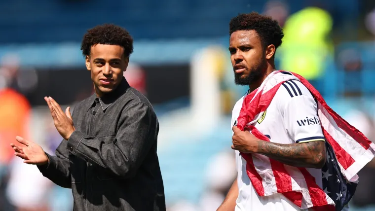 Tyler Adams and Weston McKennie of Leeds