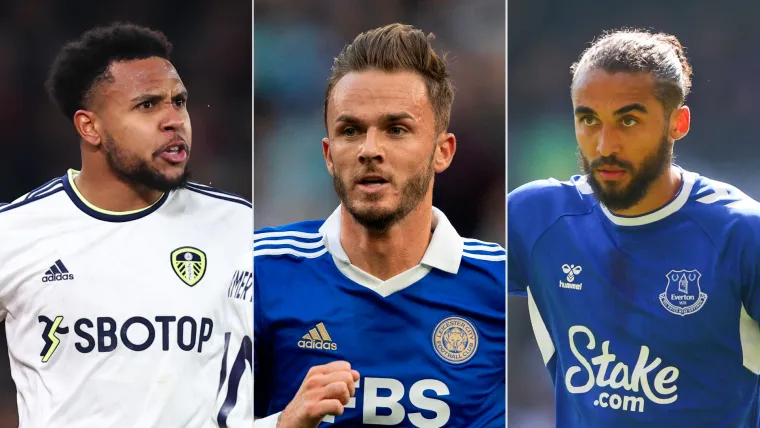 McKennie of Leeds, Maddison of Leicester, and Calvert-Lewin of Everton split