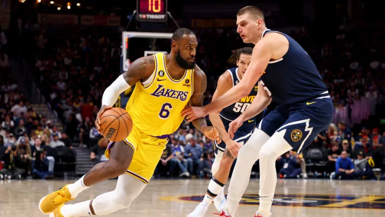 LeBron James Nikola Jokic Lakers Nuggets 051223