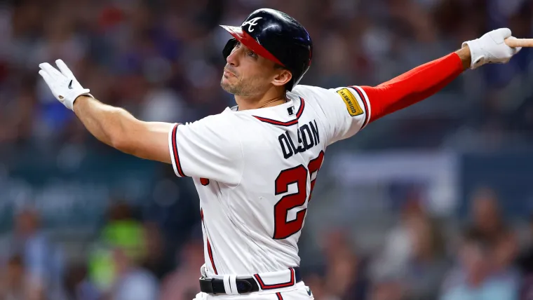 Matt Olson of the Braves swings during a game.