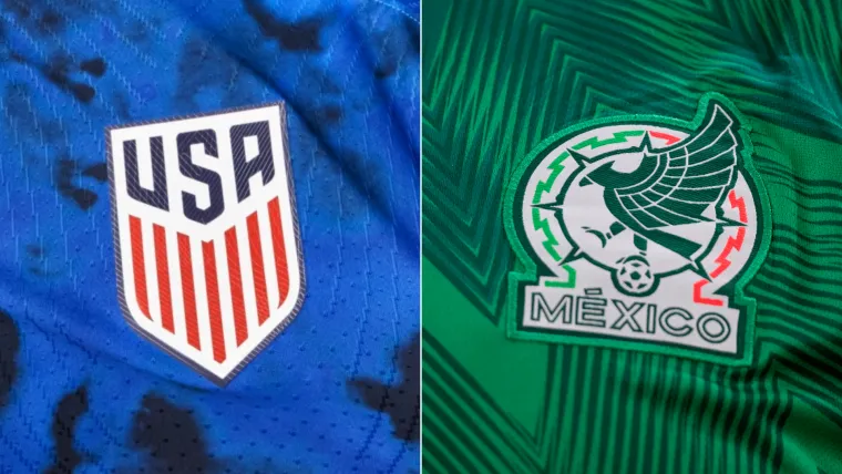 USA and Mexico logo badge split