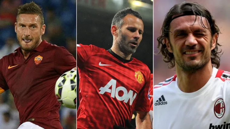 Francesco Totti, Ryan Giggs and Paolo Maldini