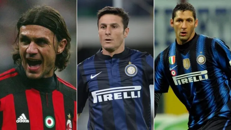 Paolo Maldini, Javier Zanetti and Marco Materazzi