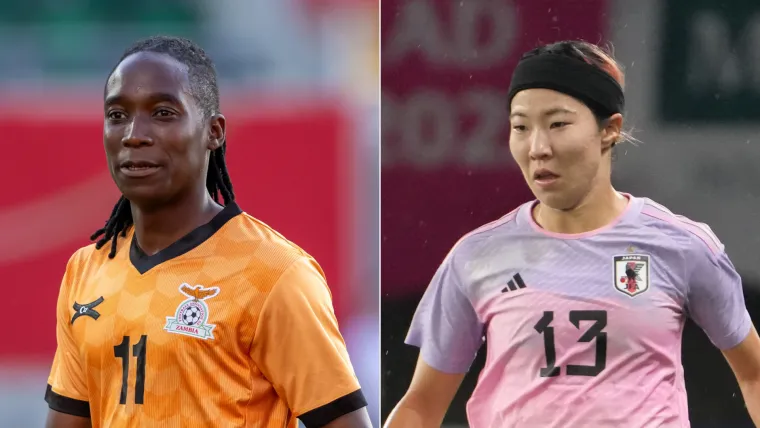 Barbra Banda of Zambia and Jun Endo of Japan split