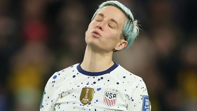 Megan Rapinoe reaction in penalty shootout vs Sweden August 6, 2023