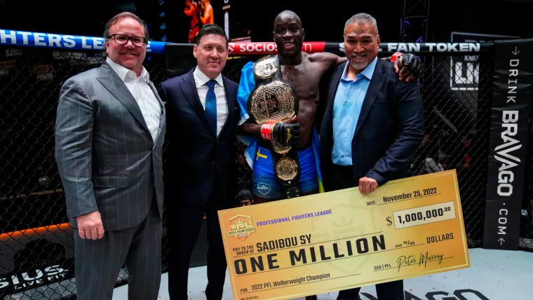 Sadibou Sy after winning the PFL MMA championship