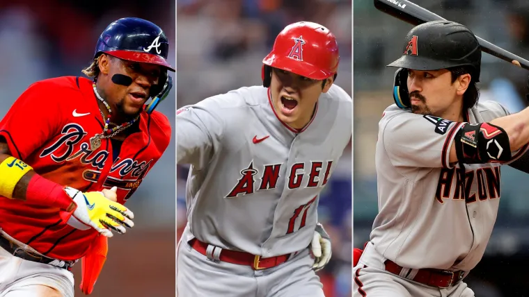 Ronald Acuna Jr. (left), Shohei Ohtani (middle), Corbin Carroll (right)