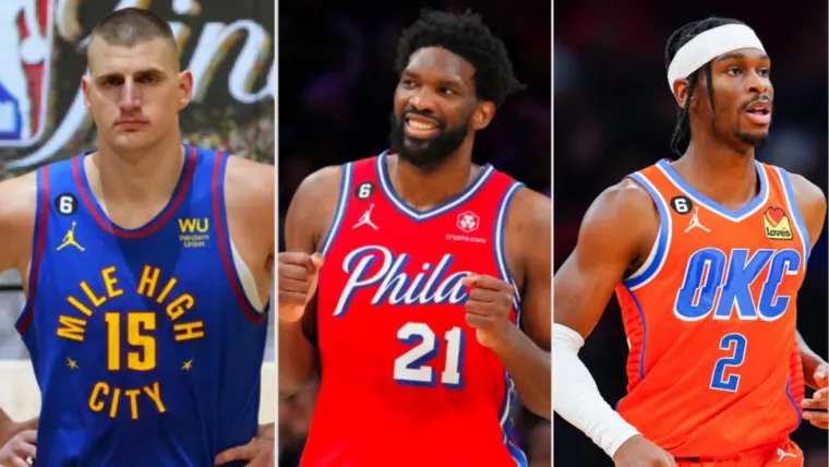 Nikola Jokic, Joel Embiid, and Shai Gilgeous-Alexander