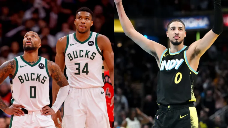 Damian Lillard, Giannis Antetokounmpo, Tyrese Haliburton