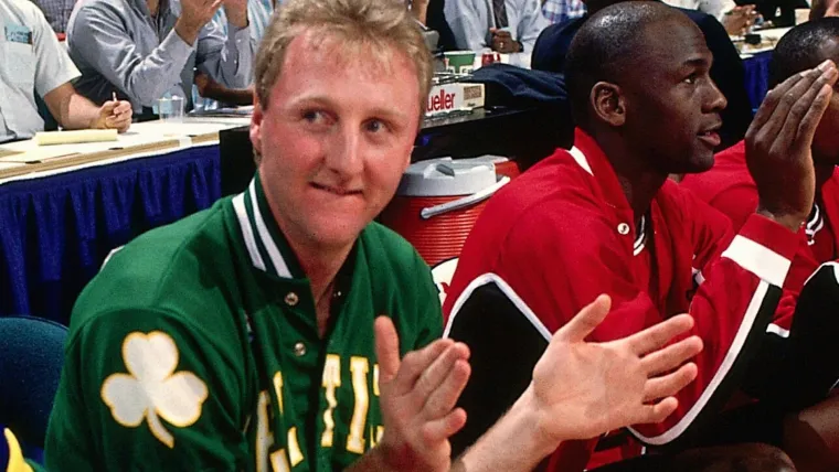 Larry Bird and Michael Jordan at 1990 NBA All-Star weekend