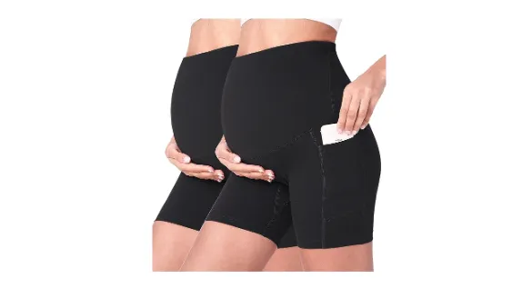 POSHDIVAH Women's Maternity Yoga Shorts