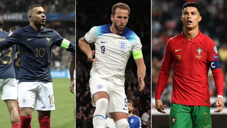 Kylian Mbappe, Harry Kane and Cristiano Ronaldo