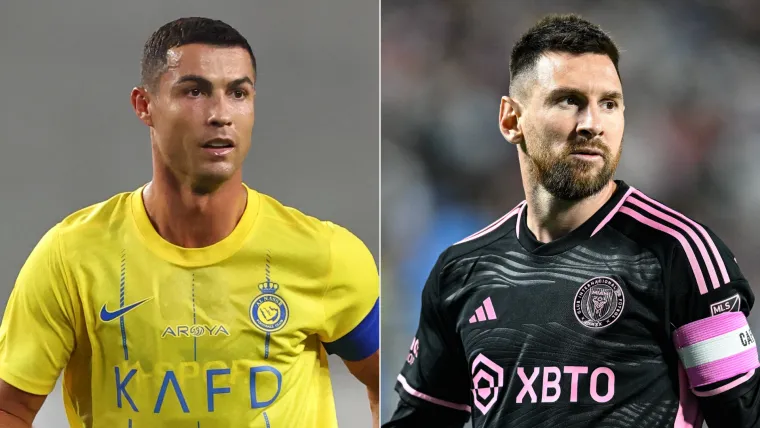 Cristiano Ronaldo of Al Nassr and Lionel Messi of Inter Miami split