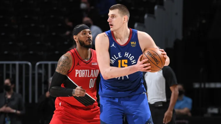 Carmelo Anthony and Nikola Jokic